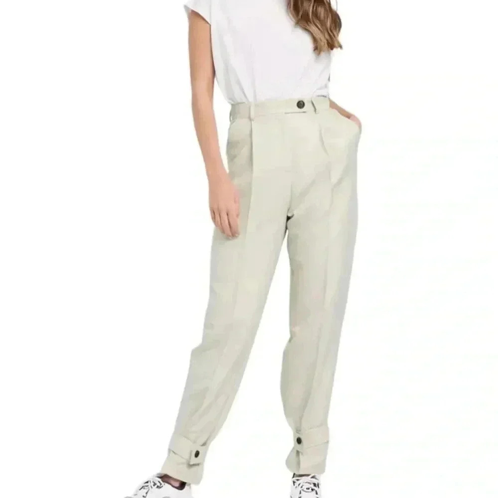 NWT ASOS DESIGN Tapered Dad Pants with Ankle Tab Detail